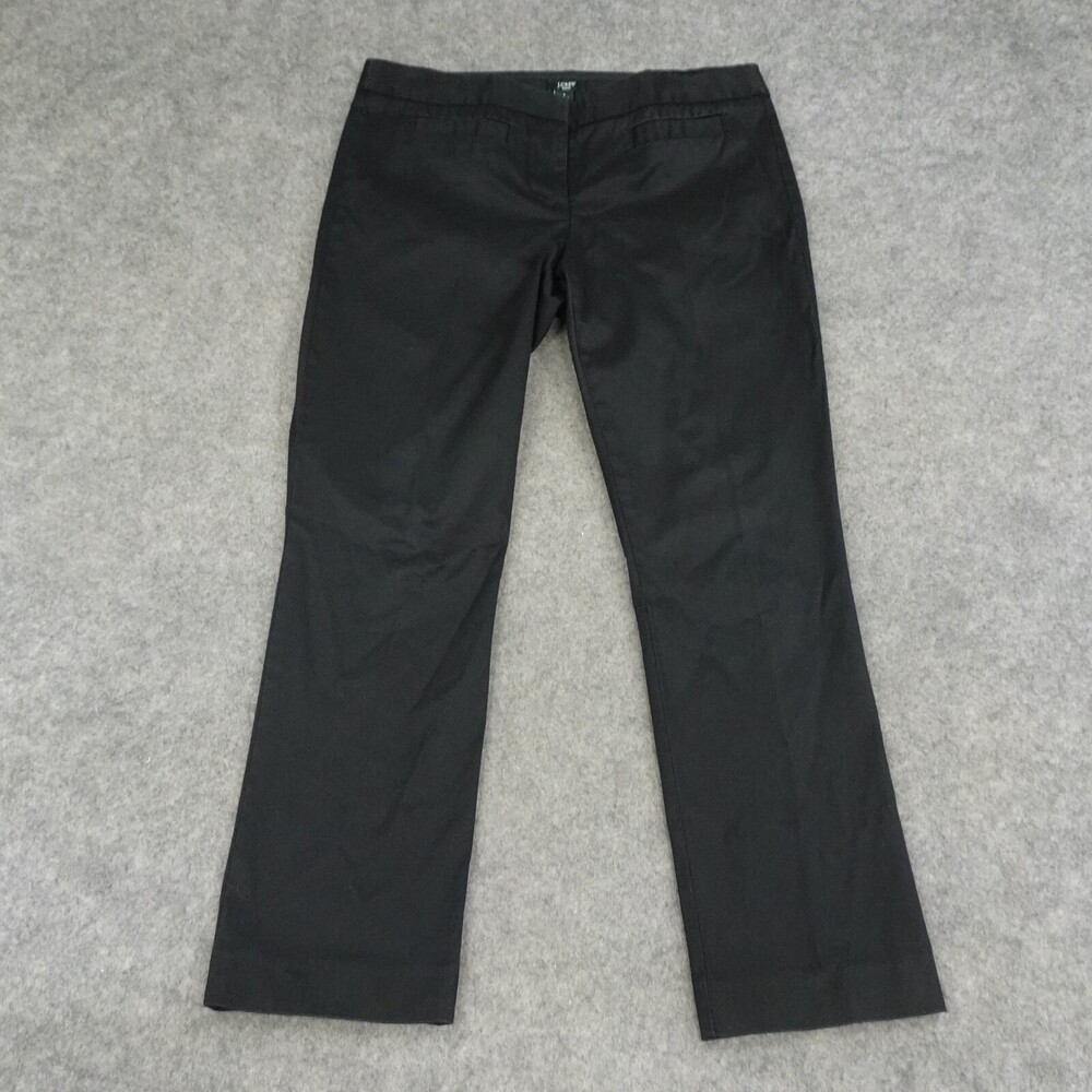 J Crew Pants Womens 6 Black Ankle Flat Front Comfort Career Casual City Fit